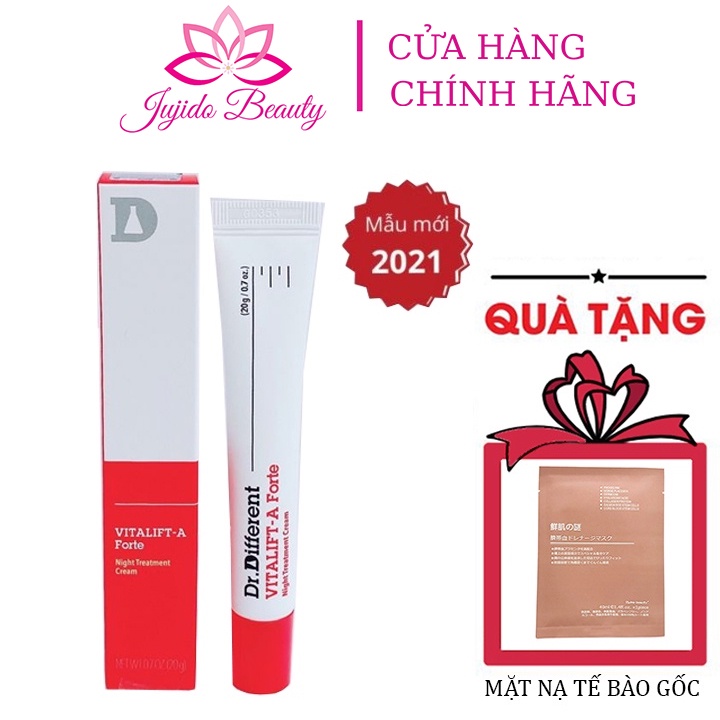 Kem Dưỡng Da Dr.Different Vita A Cream Retinal 0.1% 20gr Hàn Quốc Làm Mờ Thâm Nám, Tái Tạo, Trẻ Hóa Da