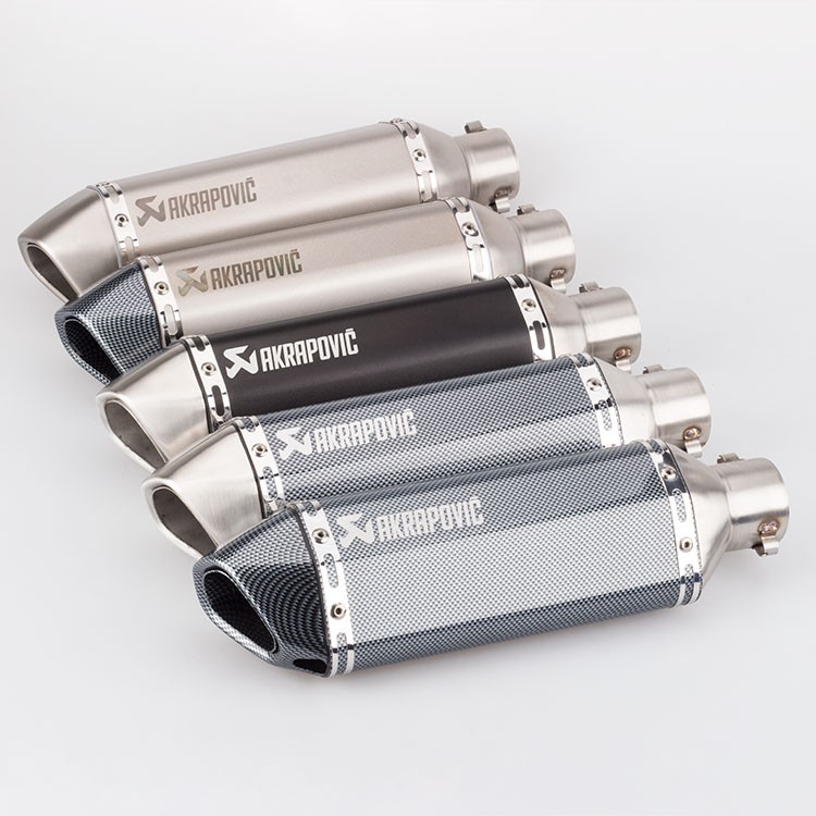 Ống Pô Giảm Thanh In Logo Akrapovic Chuyên Dụng Cho Xe Mô Tô