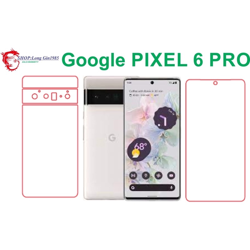 Google Pixel 6 Pro miếng dán trong Ppf mặt sau và mặt trước chống va đập chống trầy xước tốt