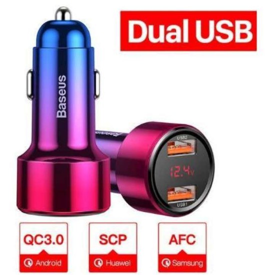 Baseus 45 W Quick Charge 4.0 3.0 USB Sạc Trên Ô Tô Cho iPhone , ipad , Huawei công nghệ QC4.0 QC3.0  BH 18 tháng