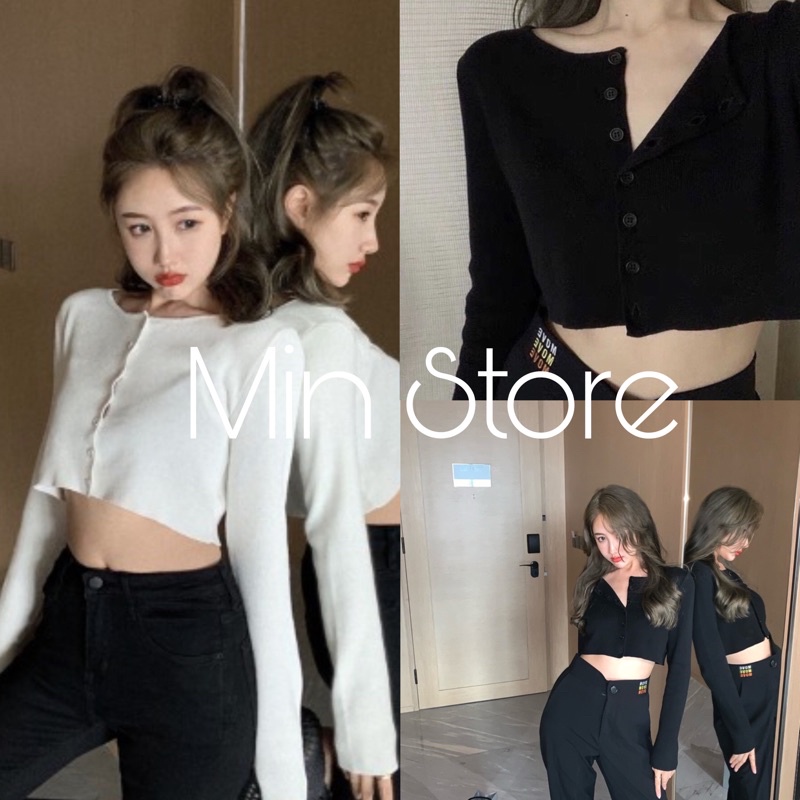 Áo Croptop YAN Cổ Tim Tay Dài From Rộng Nữ Ulzzang G071
