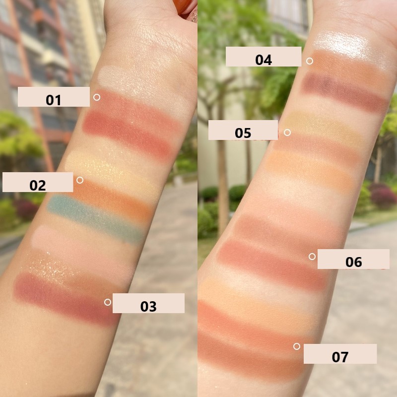 Bảng phấn mắt 3 màu GECOMO nhũ kira tông cam đào hồng đất Cute Claw Three Color Eyeshadow Palette GECO08 | BigBuy360 - bigbuy360.vn