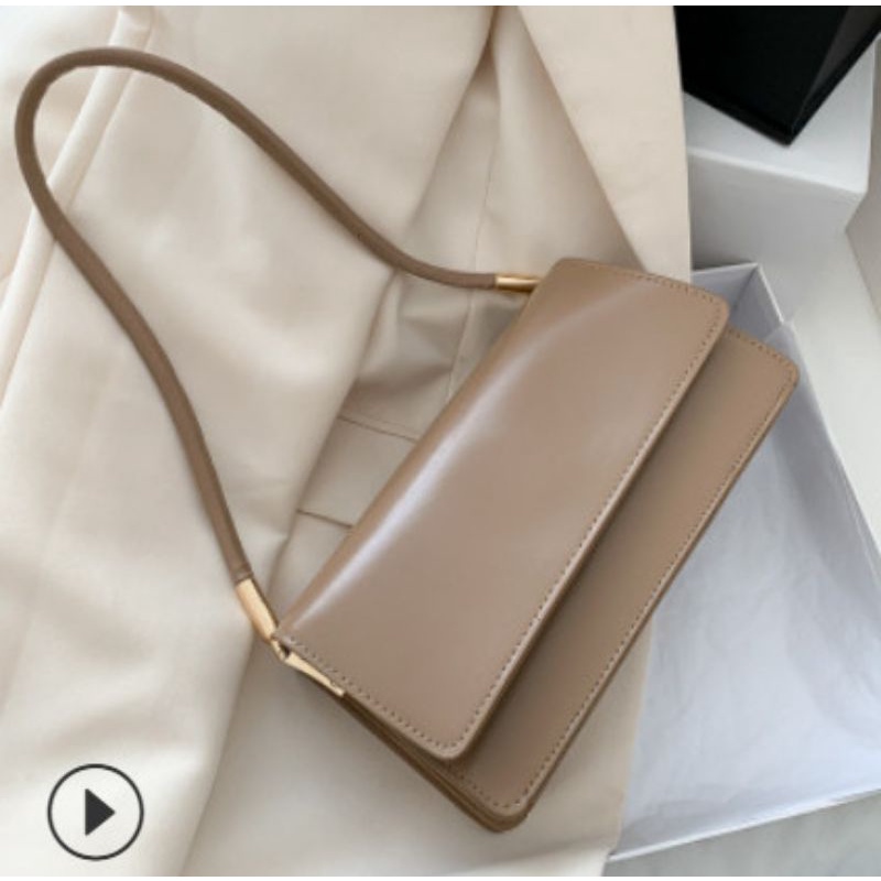 Túi xách cầm tay nữ đẹp kẹp nách dáng chữ nhật 2 ngănHN004