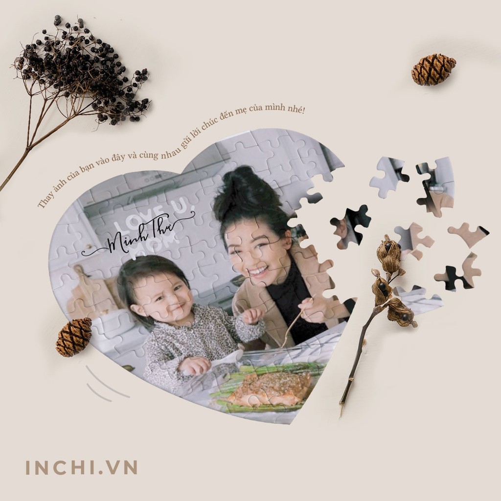 ( IN ẢNH CÁ NHÂN ) BỘ XẾP HÌNH TRÁI TIM IN ẢNH THEO YÊU CẦU TẶNG KÈM ẢNH POSTCARD VÀ HỘP ĐỰNG ĐÁNG YÊU - PUZZLE TRÁI TIM