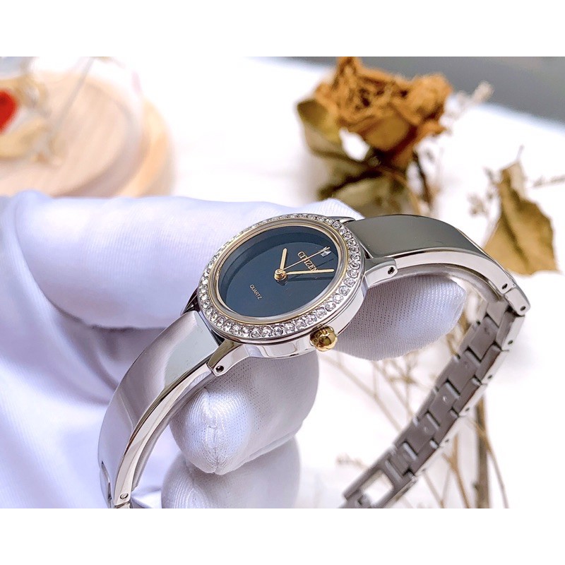 Đồng Hồ Nữ Citizen EJ6134-50E Máy Pin Size 23mm Dây Đeo Kim Loại - Đính Đá SWAROVSKI