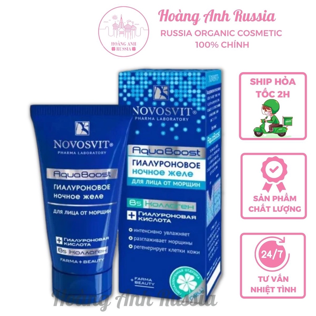 Gel thạch Novosvit với HA B5 Aqua Boost cấp nước, làm dịu, nuôi dưỡng da căng mượt