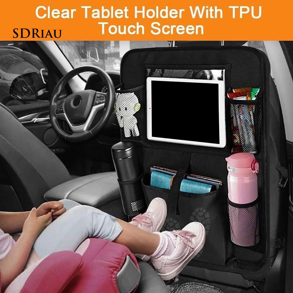 Set 2 túi đựng vật dụng có ngăn đựng màn hình cảm ứng gắn sau ghế ngồi xe ô tô tiện dụng