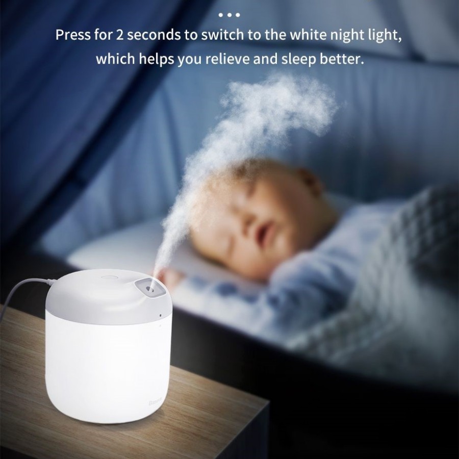 Máy phun sương tạo ẩm Baseus Elephant Humidifier (600ml , Air Diffuser, Large Spray with LED Night Light)