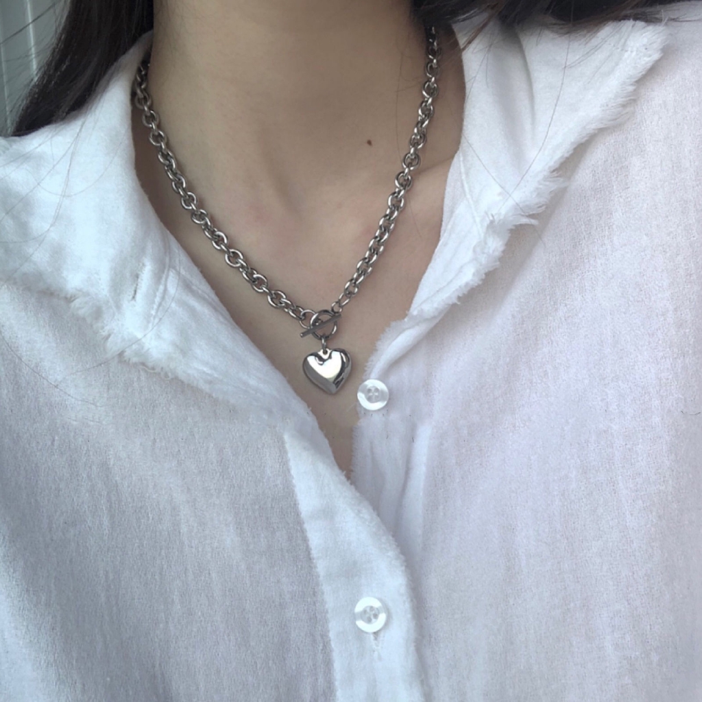Vòng Cổ Mặt Trái Tim Thời Trang Hàn Quốc Cho Nam Nữ