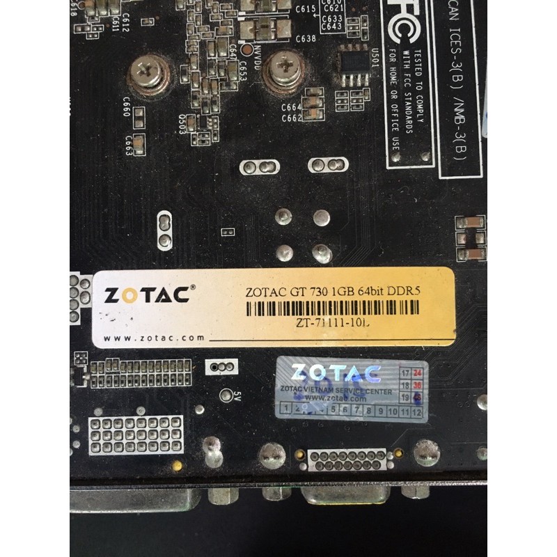 Card màn hình Zotac GT 730 1Gb DDR5 test kỹ ok vga