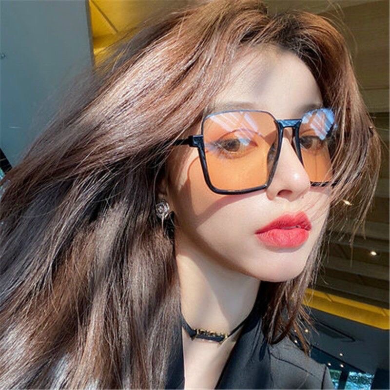 Kính Hot Girl Orange Gọng Vuông Lớn Cá Tính