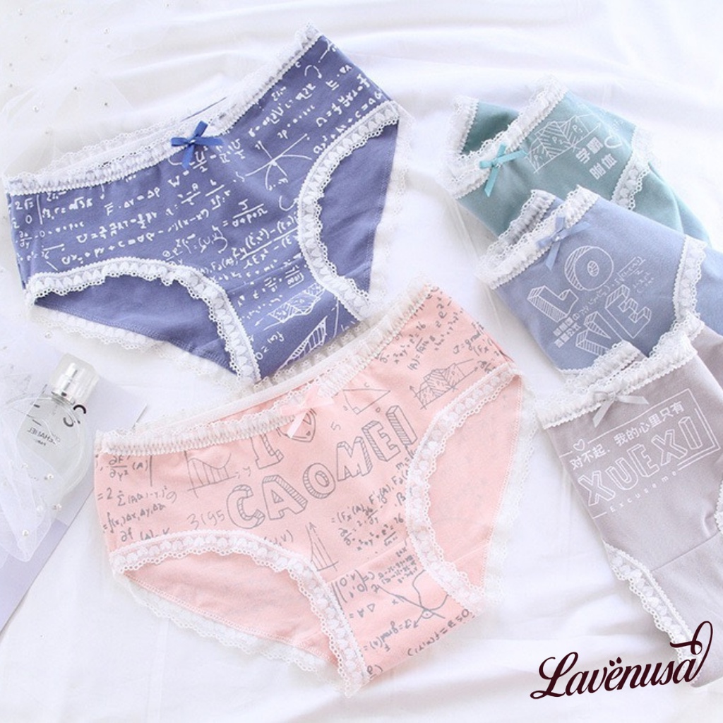 Quần lót nữ cotton cao cấp viền ren xinh xắn đáng yêu thoáng khí LAVENUSA QL71