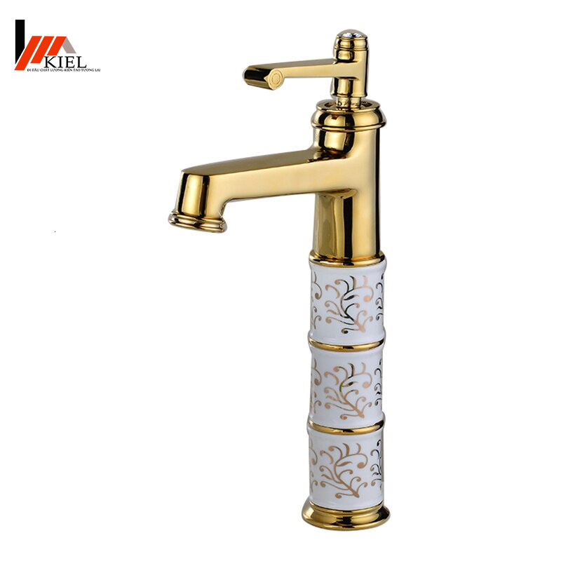 Vòi rửa lavabo nóng lạnh đồng nghệ thuật phong cách vintage độc đáo hàng cao cấp .