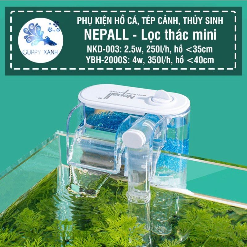 Lọc thác Nepall  bể mini - nano tank - Tép
