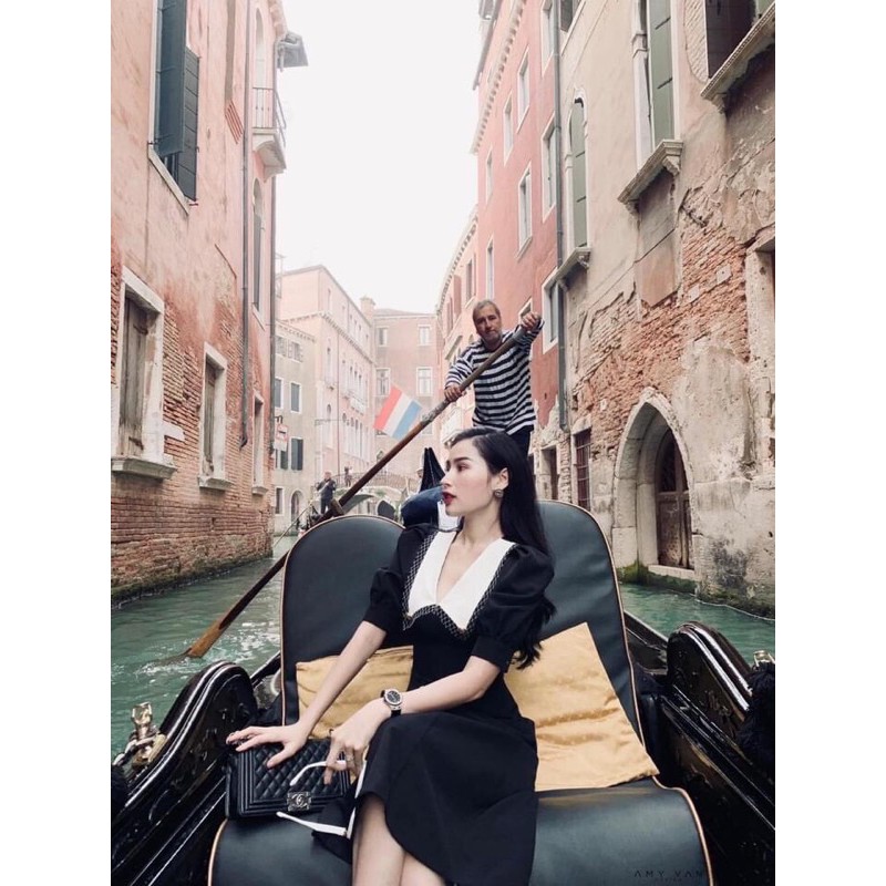 Váy phối cổ trắng pha ren | BigBuy360 - bigbuy360.vn