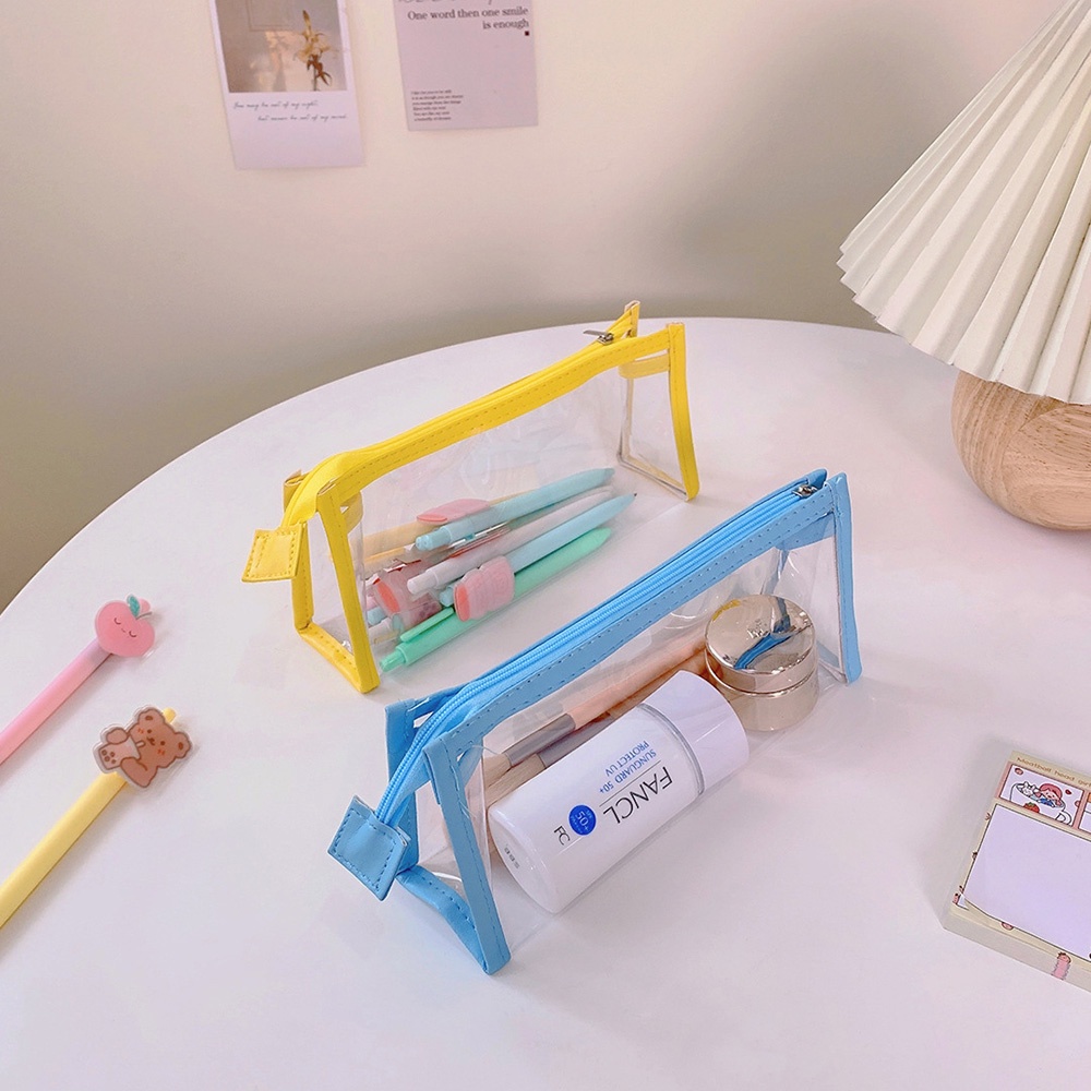 [Hàng mới về] Túi đựng đồ mỹ phẩm bằng PVC trong suốt chống nước sức chứa lớn tiện dụng