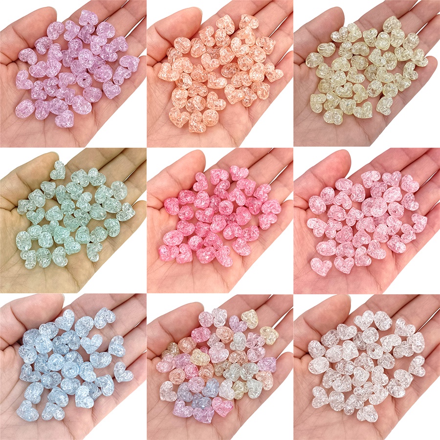 Set 20 Hạt Pha Lê Hình Trái Tim Dùng Làm Trang Sức Thủ Công