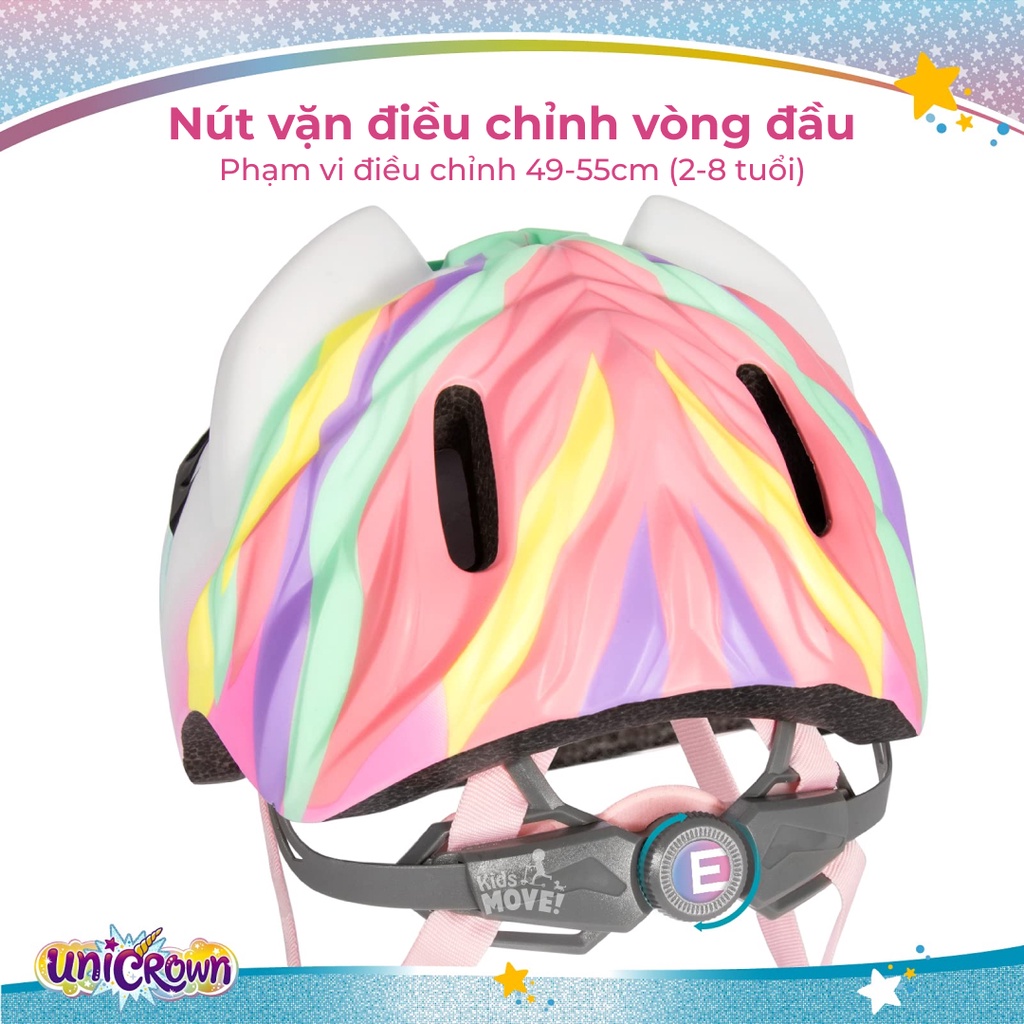 Mũ bảo hiểm hình thú Sunrimoon cho bé 2-8 tuổi siêu nhẹ 220g, có tăng giảm vòng đầu tiêu chuẩn CPSC Hoa Kỳ