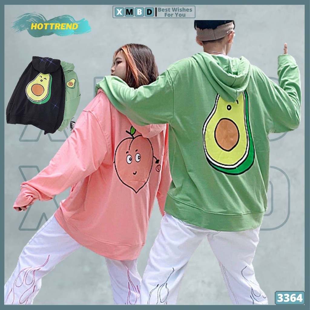 Áo Khoác Nỉ Nam Nữ Dày Dặn Form Rộng UNISEX Áo Khoác Khoá Kéo Thun Nỉ Jackets Nam Nữ in BƠ DÂU - AK3364