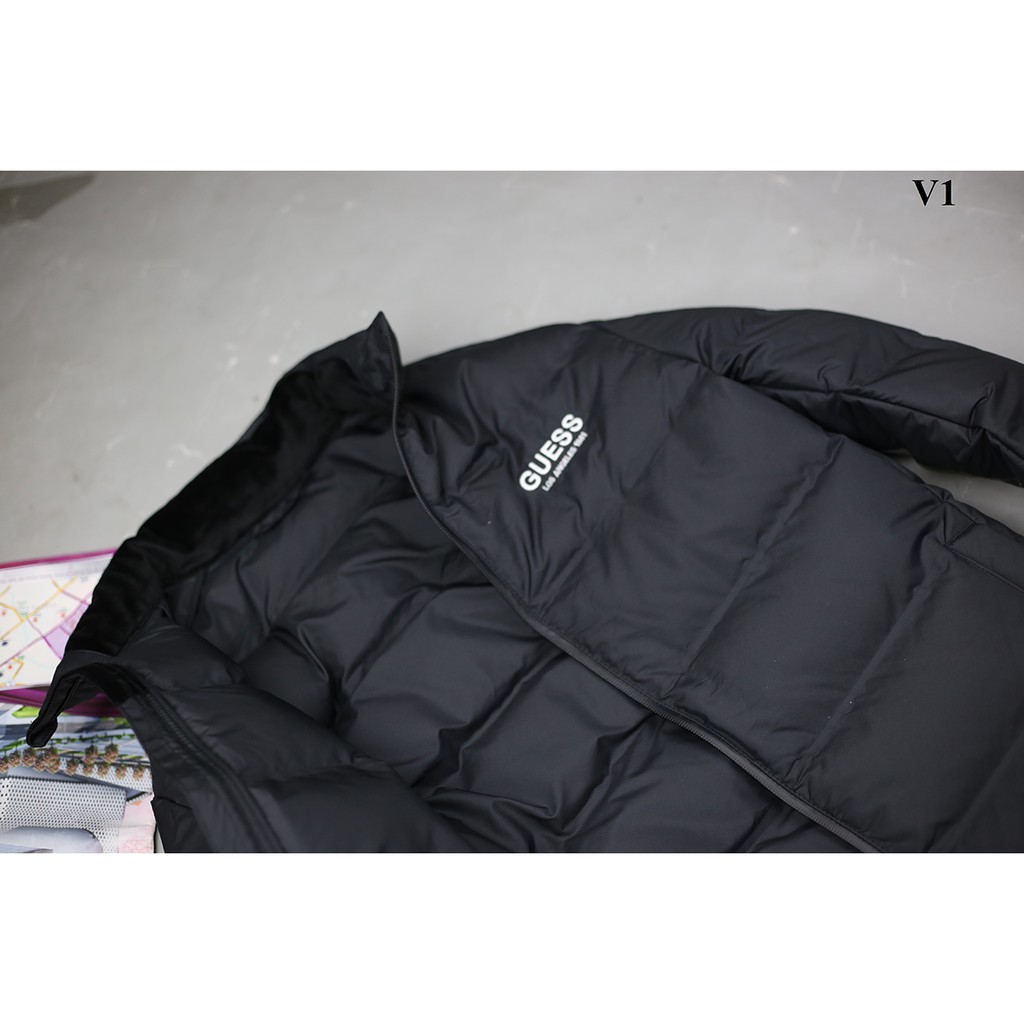 Áo khoác nam không mũ cổ cao chần bông Xuất Hàn: nhẹ ấm