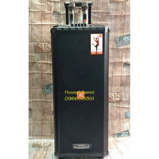 Loa kéo karaoke, loa karaoke di động JBZ 2 bass đôi 25 cm - 2 micro kẽm UHF hát karaoke cực hay