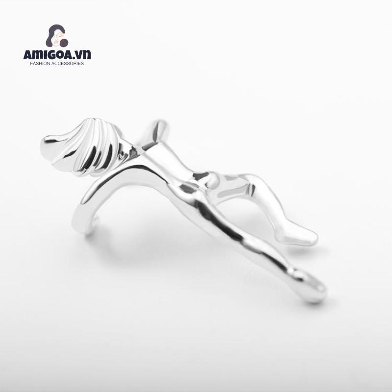 Khuyên Tai Dạng Kẹp Ba Chiều Bằng Hợp Kim Mạ Điện Không Xỏ Lỗ Cho Phòng Gym/Thể Hình/Tập Gym