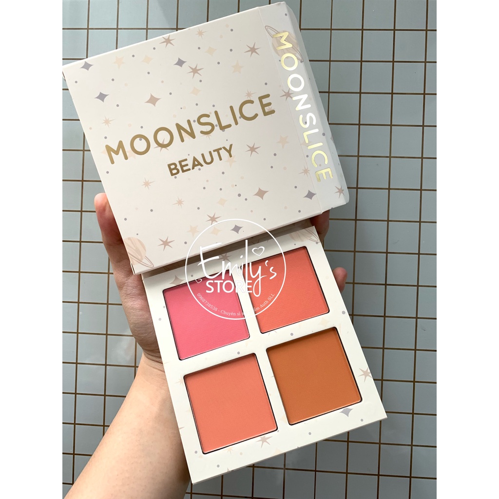 Bảng má hồng Moonslice 4 ô phấn lớn màu hồng, đào cực xinh