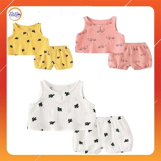 Bộ Ba Lỗ Bé Trai Bé Gái, Bộ Đũi Bé Trai Bé Gái Size 6-16Kg Chất Đũi BiBo Store
