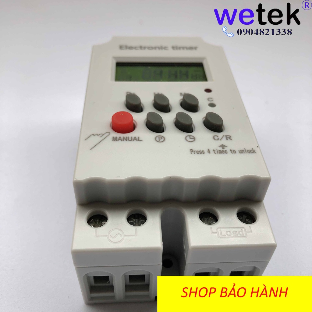 Công tắc hẹn giờ timer Electron KG 316 T-II 25A 24h Hàng công ty bảo hành, 16 on/off pin sạc, có khóa phím an toàn