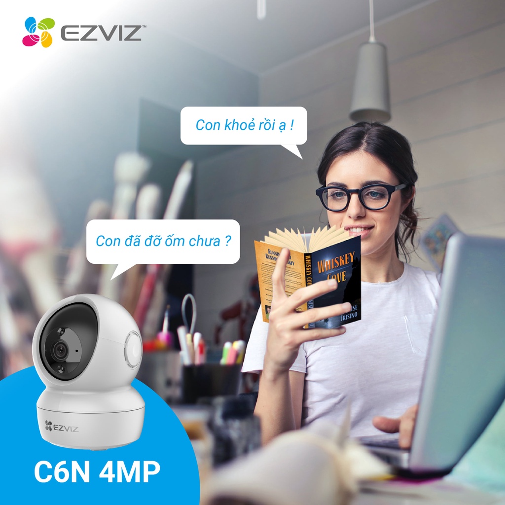 Camera Wifi EZVIZ C6N 4.0MP siêu nét 2K, đàm thoại 2 chiều . BH 24TH
