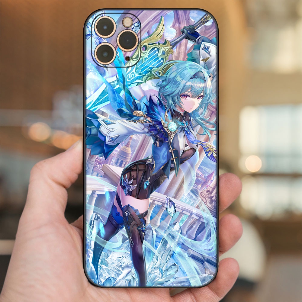 Ốp lưng iPhone 11 Pro Max dẻo đen cạnh vuông in hình Eula Genshin Impact