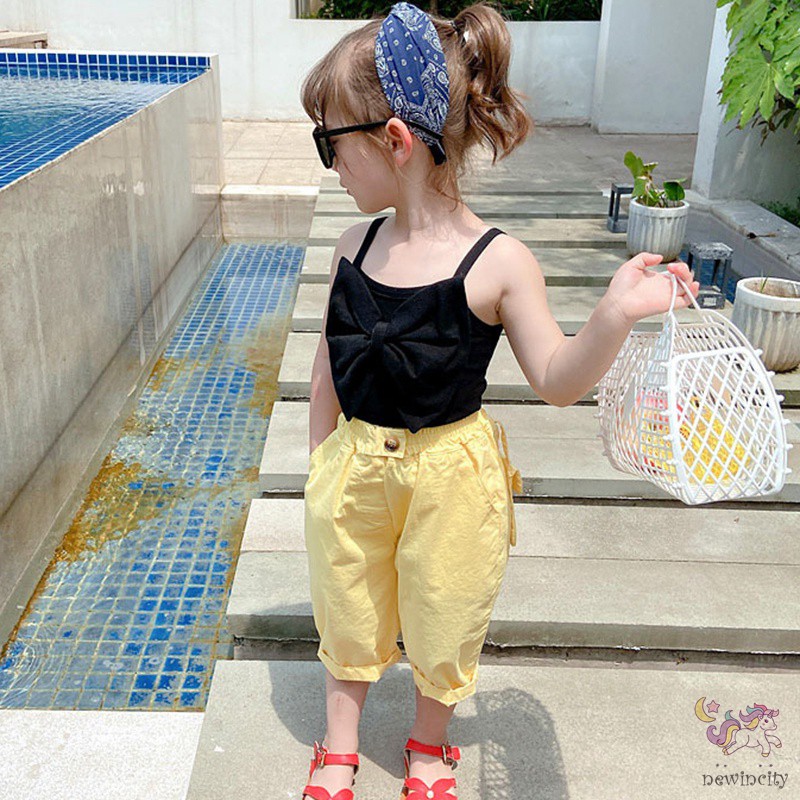 Áo sát nách đính nơ thời trang Hàn Quốc đáng yêu dành cho bé gái