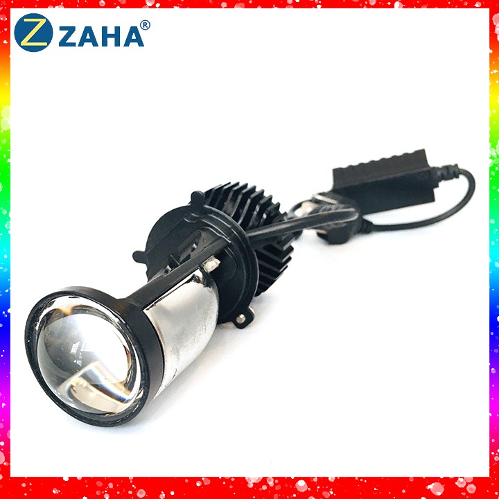 Đèn Pha Led H4 MINI LENS Zaha Bi Cầu Mini Chuyên Ô Tô Xe Máy 2021