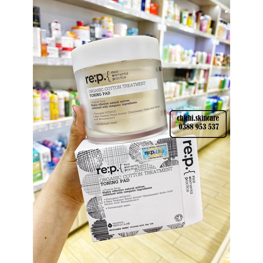 TONER TẨY DA CHẾT RE:P ORGANIC COTTON TREATMENT TONING PAD