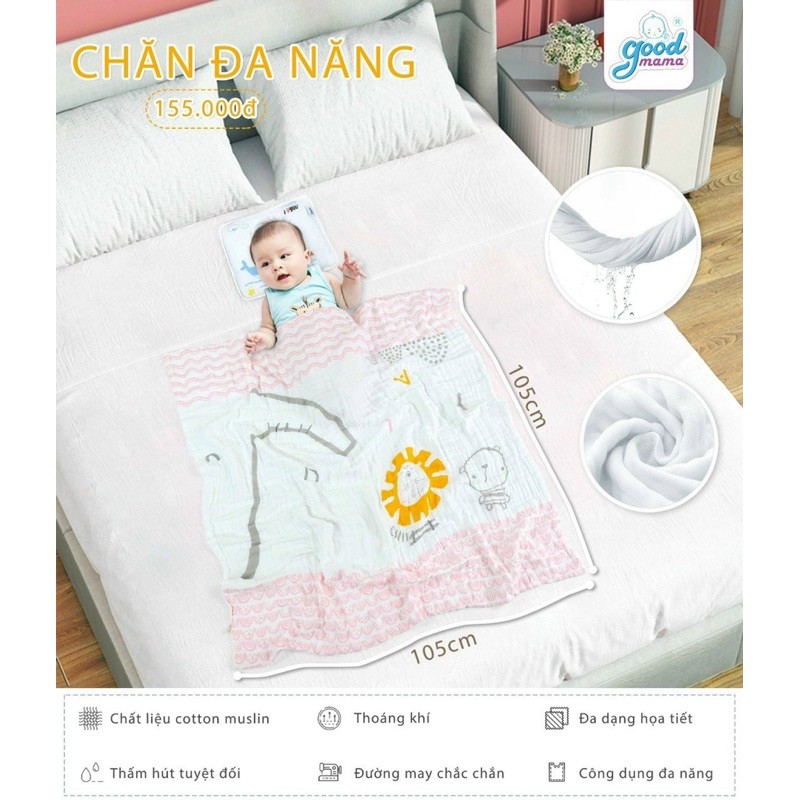 Khăn đa năng GOODMAM 105x105cm cao cấp cho bé