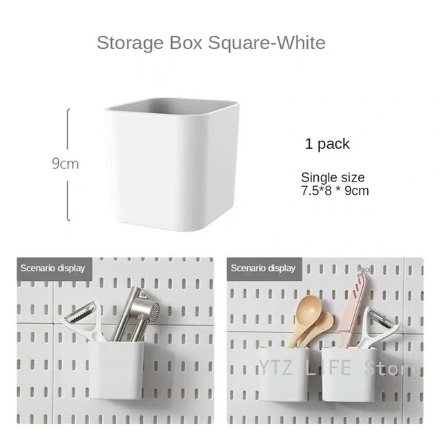 Aki shop Hộp chứa đồ đa năng hộp vuông đa năng B002 phụ kiện pegboard decor