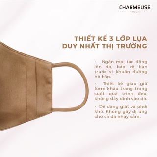 Khẩu Trang Lụa Charmeuse Cao Cấp 3 Lớp (Có 6 Màu) - Charmeuse Studio