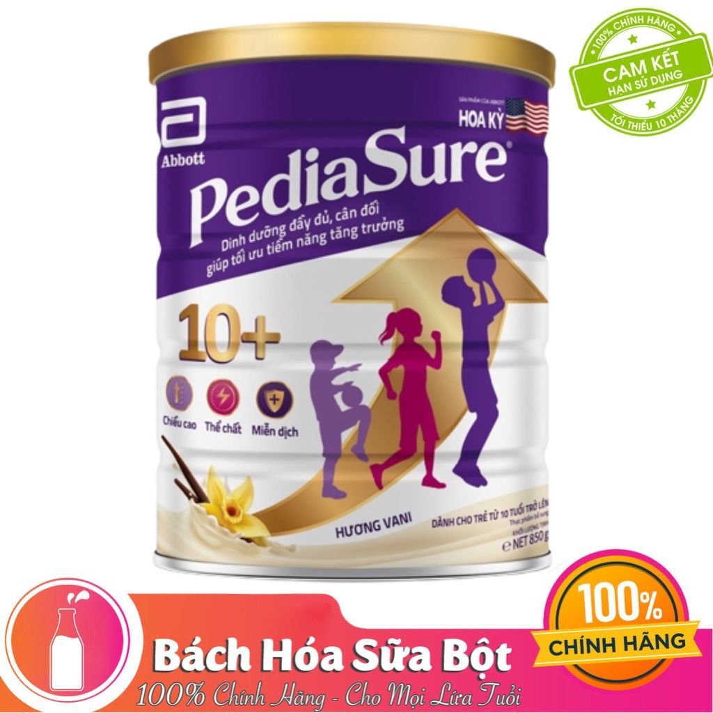 Sữa Bột Pediasure 10+ Hương Vani 850g cho trẻ từ 10 tuổi trở lên