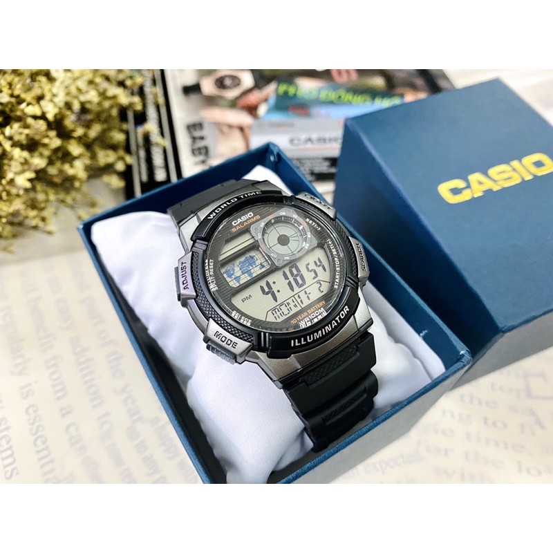 Đồng hồ nam dây nhựa Casio chính hãng Anh Khuê AE-1000W-1BVDF
