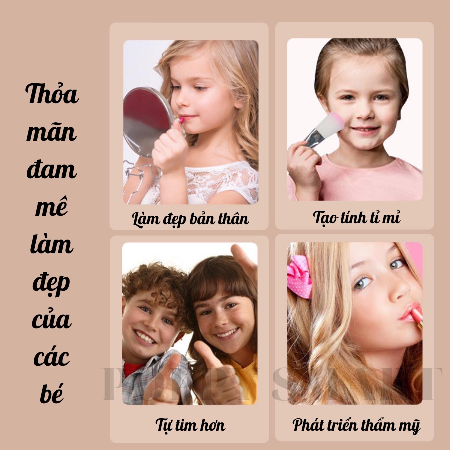 Đồ chơi trang điểm cho bé gái, Bộ đồ chơi trang điểm Dễ Dàng Làm Sạch bằng Nước và An Toàn Cho Bé Gái