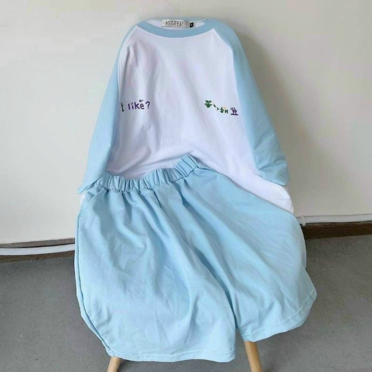 Bộ Quần Áo In Chữ Hàn Quốc Cute , Đồ Bộ Nữ Ở Nhà