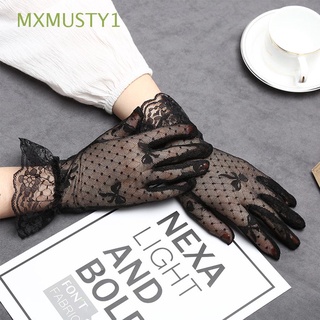 AHOUR1 Wedding Mesh Gloves Punk Style Tulle Mittens Bridal Gloves Fishnet Sunscreen Full Finger Driving Summer Gothic Lace Gloves/Multicolor