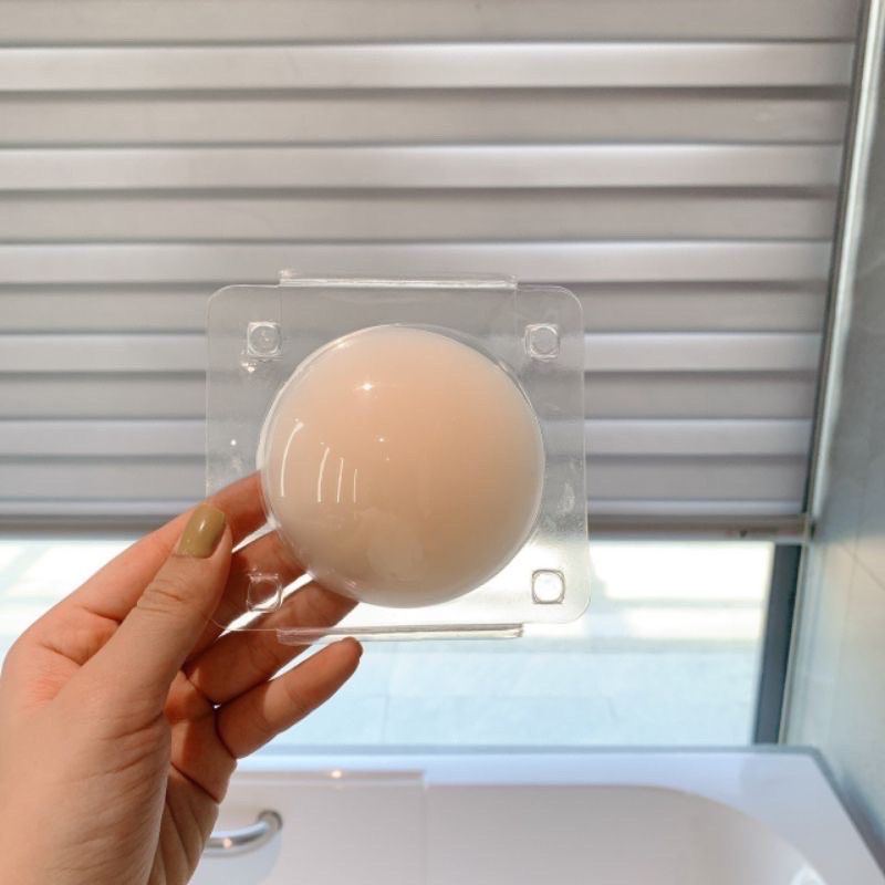 Miếng dán ngực silicon hộp hồng và xanh siêu mỏng ôm khít, không keo, không bám bụi