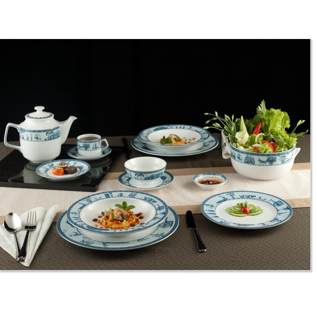 Tô sứ Minh Long 18 cm Jasmine Thôn Dã hàng đẹp cao cấp dùng để ăn cơm trong gia đình, đãi khách, tặng quà tân gia