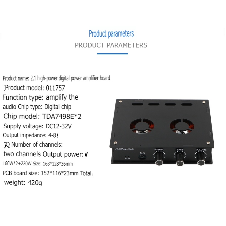 Mạch khuếch đại âm thanh TDA7498E 2.1 kênh 2* 160W + 220W bluetooth 5.0 DUAL CORE Digital Audio Amplifier