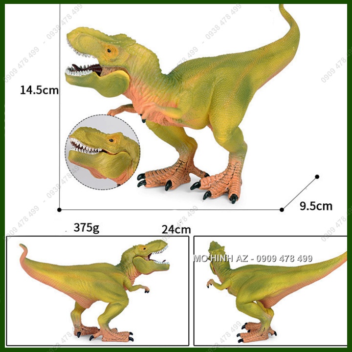 Mô Hình Khủng Long Bạo Chúa T-Rex - Xanh Vàng - Dài 23cm - 7733.4