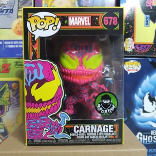Đồ chơi mô hình funko pop 678 Carnage (Black Light) - Marvel