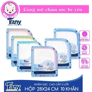 Khăn Gạc Hộp Cao Cấp 3 lớp Fany 28 × 24cm