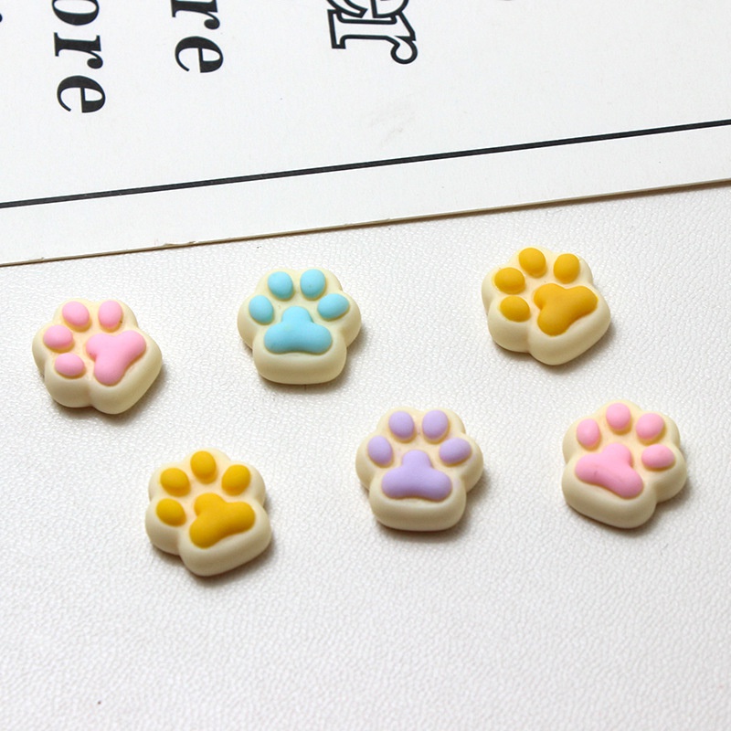 Set 10 Phụ Kiện Trang Trí Móng Vuốt Mèo Hoạt Hình 3D Bằng Nhựa Resin DIY