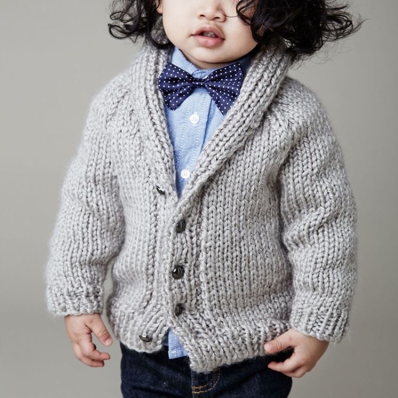 Áo Cardigan Bé Trai Cổ Điển Muối Tiêu PR